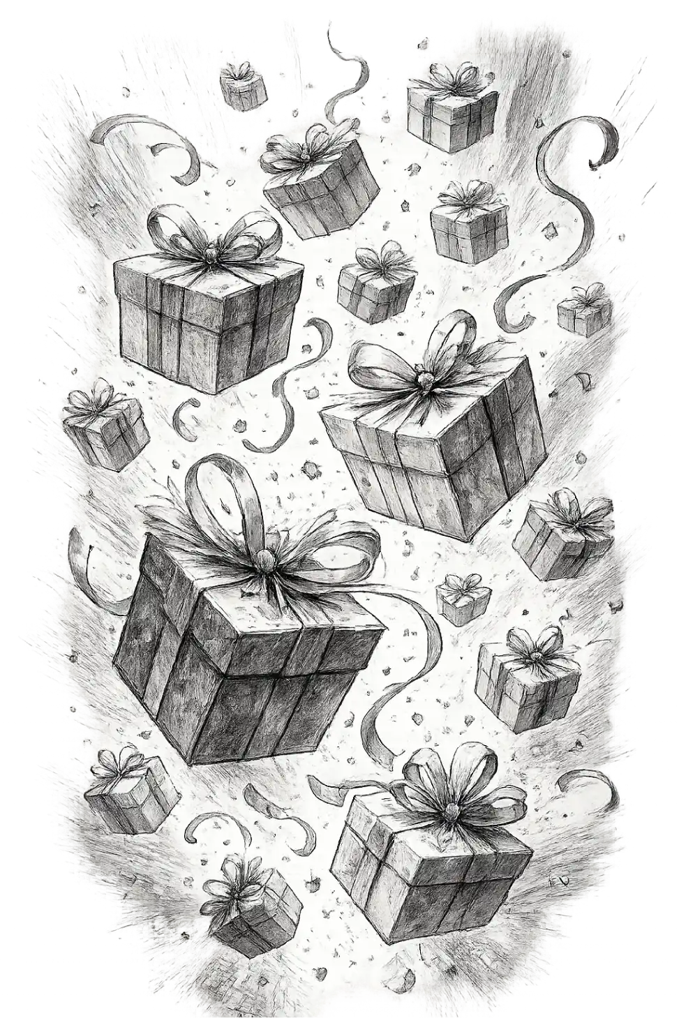 boîtes cadeaux tombantes