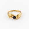 Bague en or jaune 18 carats avec saphir Lokans