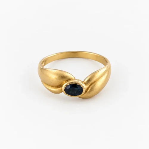 Bague en or jaune 18 carats avec saphir Lokans